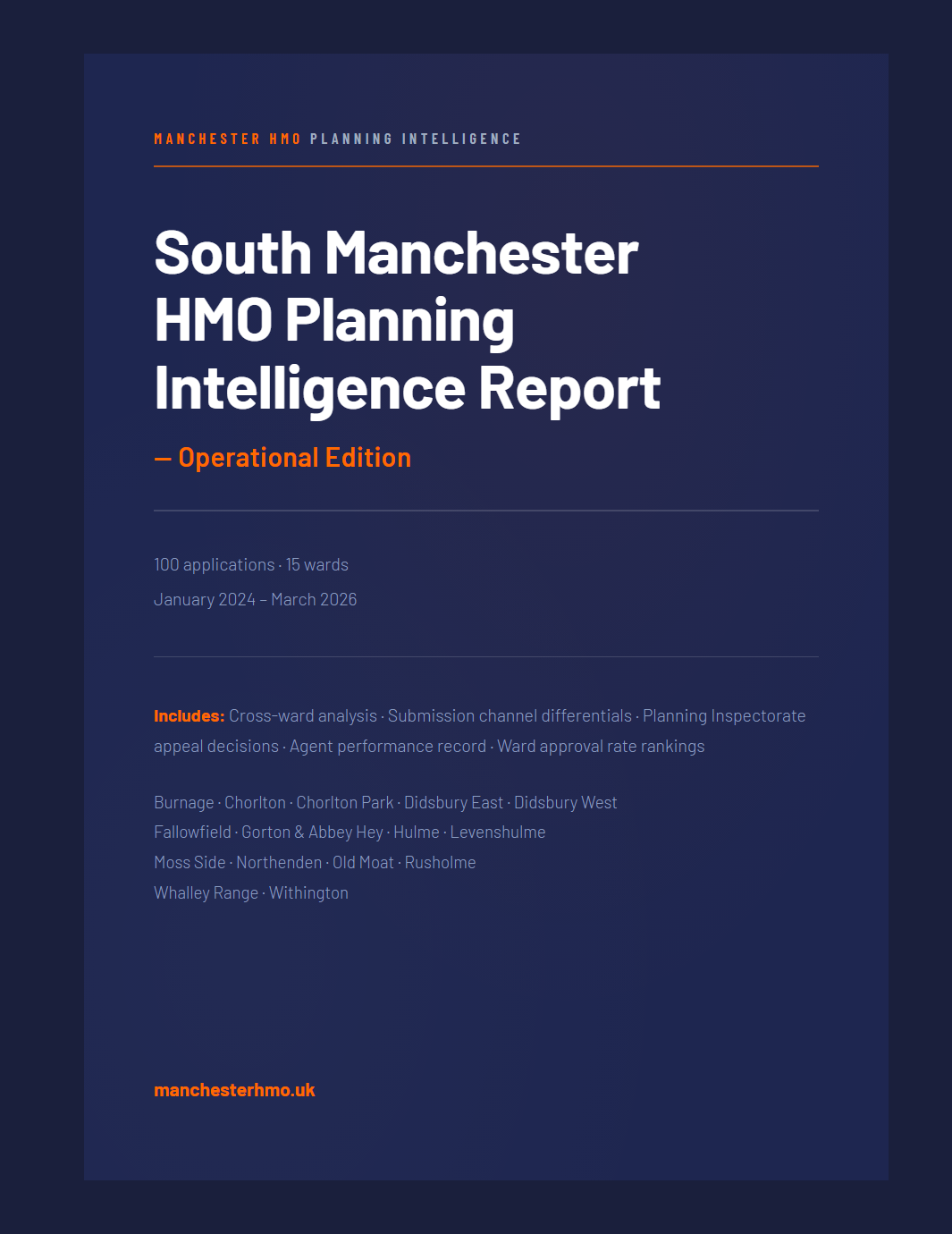 south manchester hmo planning intelligence report — operational edition
